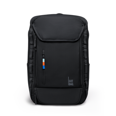 PRO PACK TRAVEL backpack in black (Black), studio shot, front view.