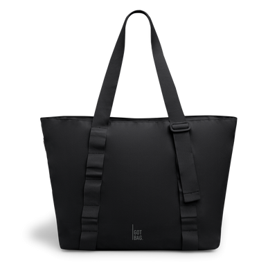 TOTE BAG bag in black (Black), studio shot, front view.