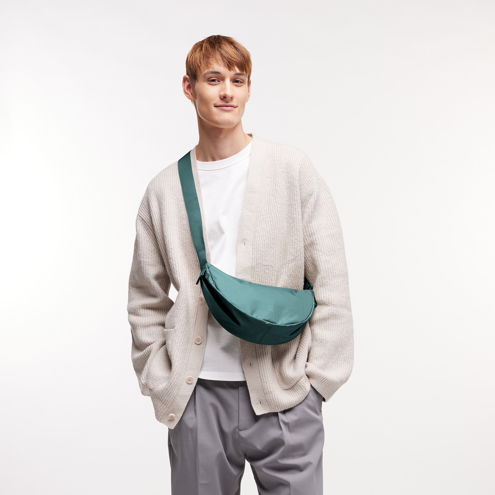 Teal Hemp/Jute Moon Bag