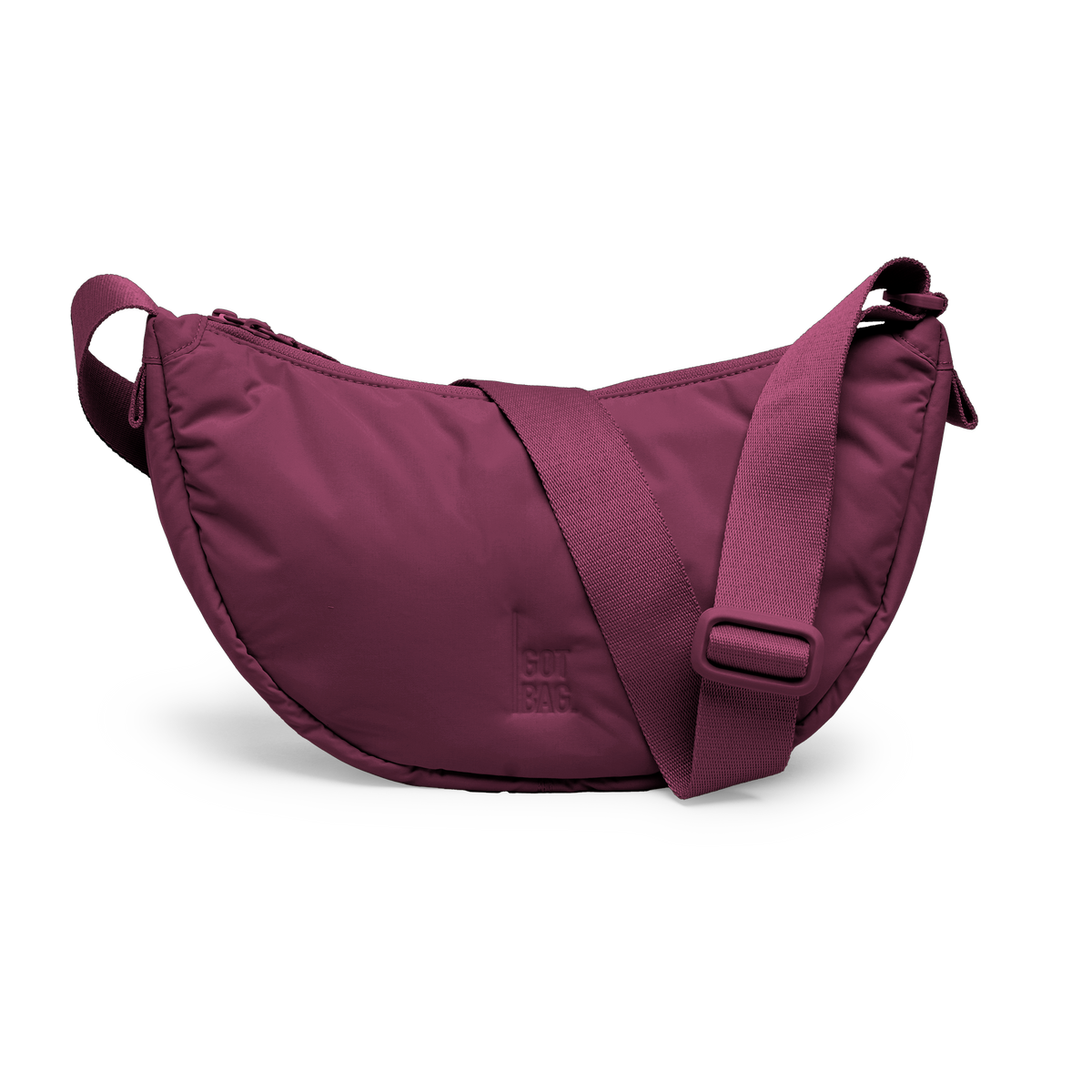 CLOUD MOON BAG SMALL bag in kraken (Wine Red), studio shot, front view.