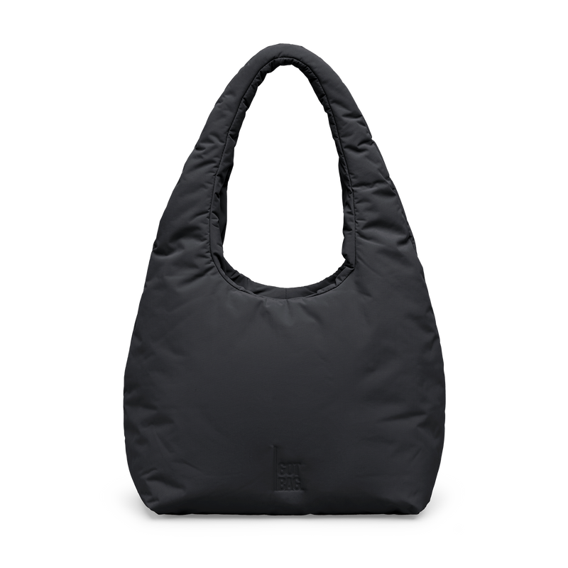 CLOUD SHOULDER BAG bag in black (Black), studio shot, front view.