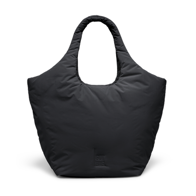 CLOUD TOTE BAG bag in black (Black), studio shot, front view.
