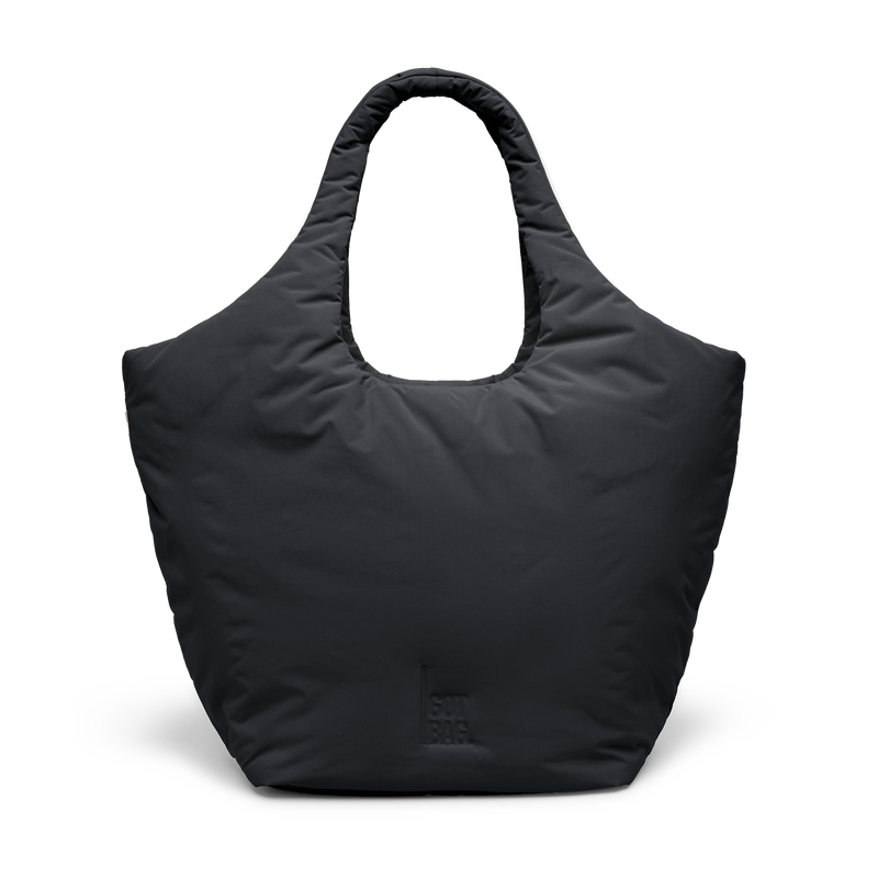CLOUD TOTE BAG bag in black (Black), studio shot, front view.