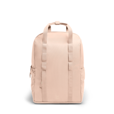 DAYPACK LOOP backpack in pearl (Light Powder Pink), studio shot, front view.