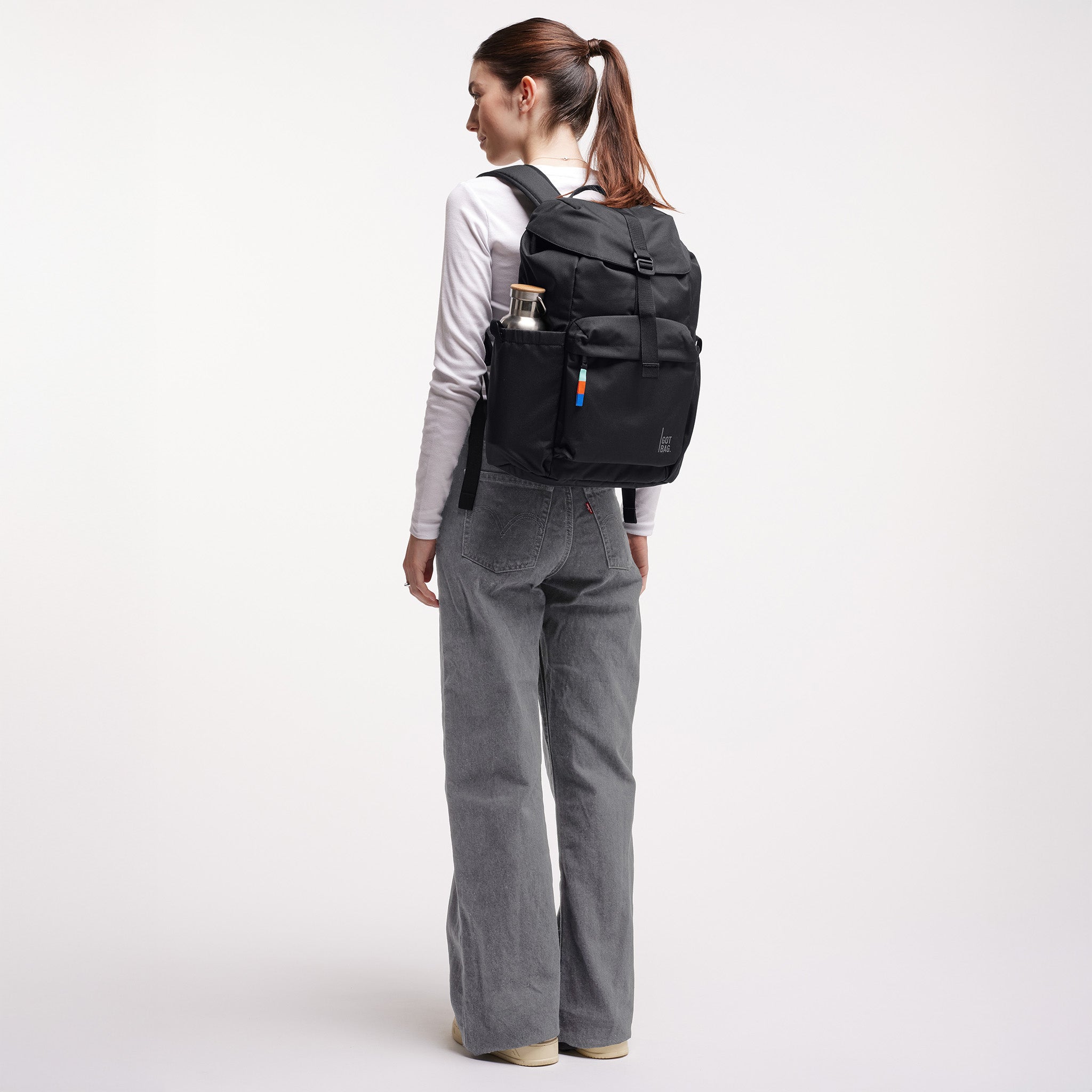 [ ] Satin Nylon Flap Backpack ★大人気★ Tory Burch Tidal Nylon Flap Backpack, Black | Costco