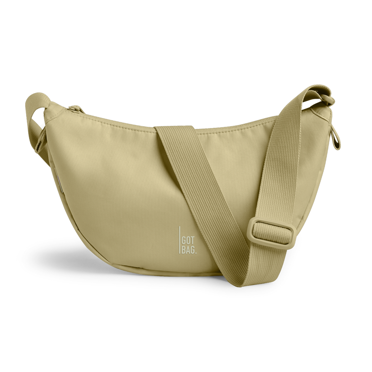 MOON BAG SMALL bag in nori (Pastel Pistachio Green), studio shot, front view.