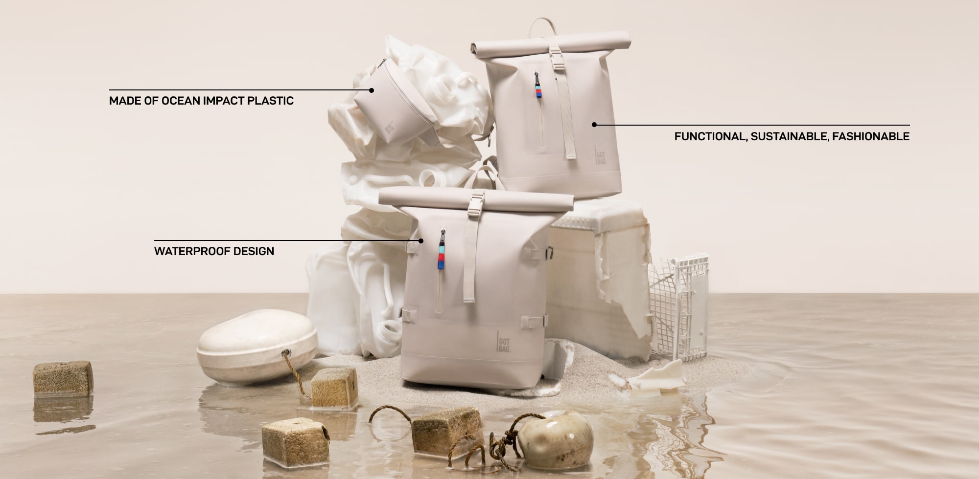 GOT BAG - World's first backpack made of recycled ocean plastic