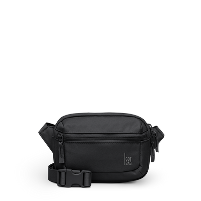 SLING BAG SMALL bag in black (Black), studio shot, front view.