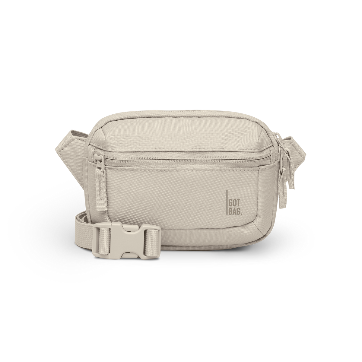 SLING BAG SMALL bag in soft shell (Warm Cream White), studio shot, front view.