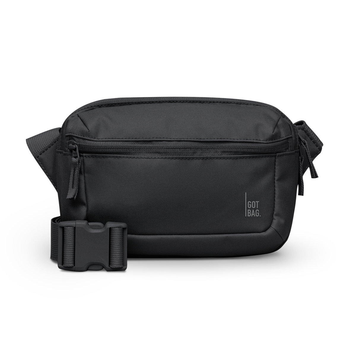 SLING BAG bag in black (Black), studio shot, front view.
