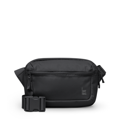 SLING BAG bag in black (Black), studio shot, front view.