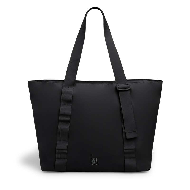 TOTE BAG bag in black (Black), studio shot, front view.